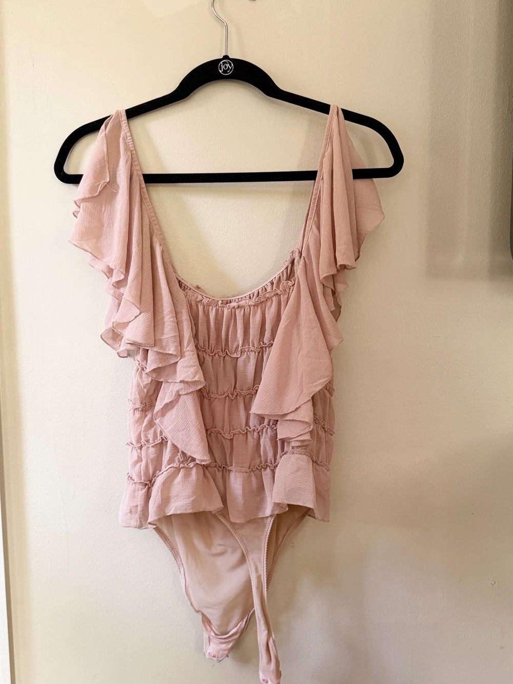 Free People Juliet Dusty Rose Ruffled Bodysuit - Picture 4 of 8